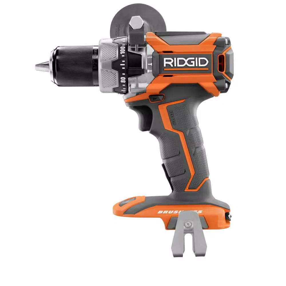 RIDGID 18V Brushless 1/2 in. Compact Hammer Drill Kit with (2) 2.0 Ah Batteries, Charger, and Bag