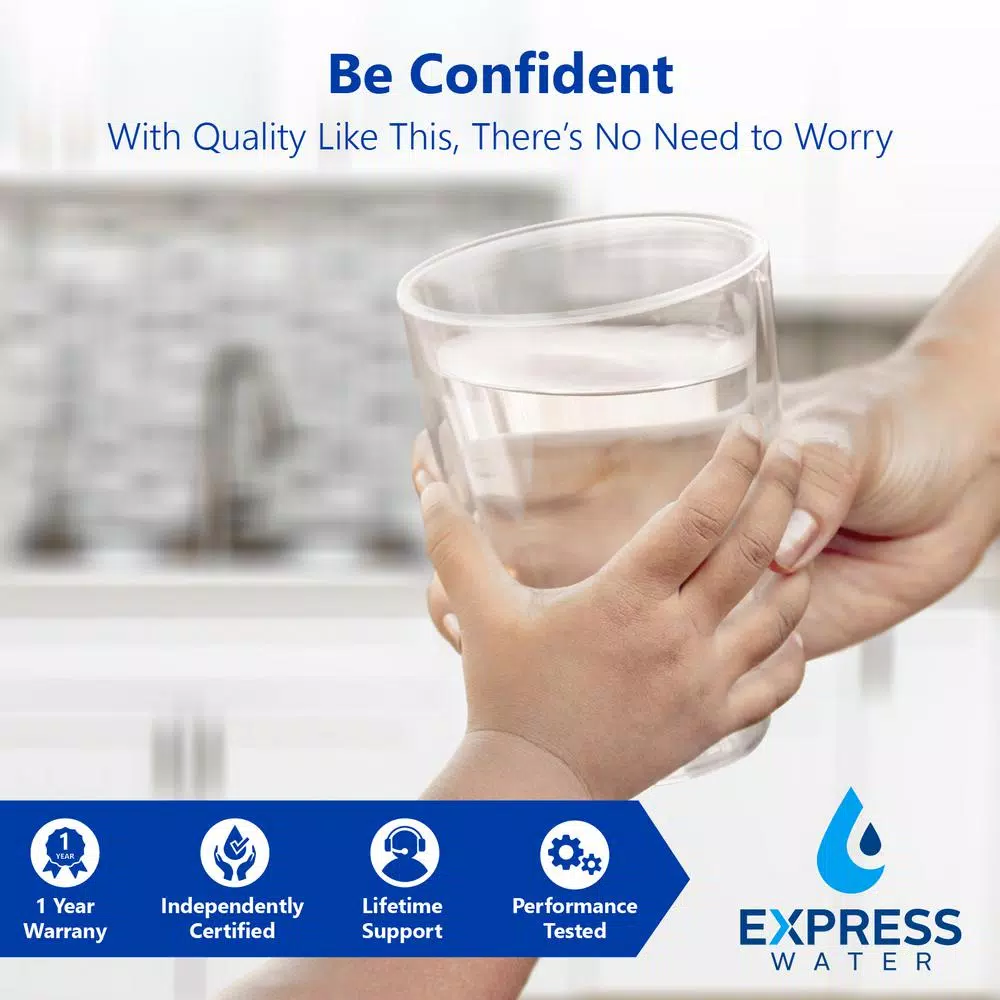 Express Water 6-Stage Reverse Osmosis Deionization Water Filtration System with Faucet and Tank, 100 GPD