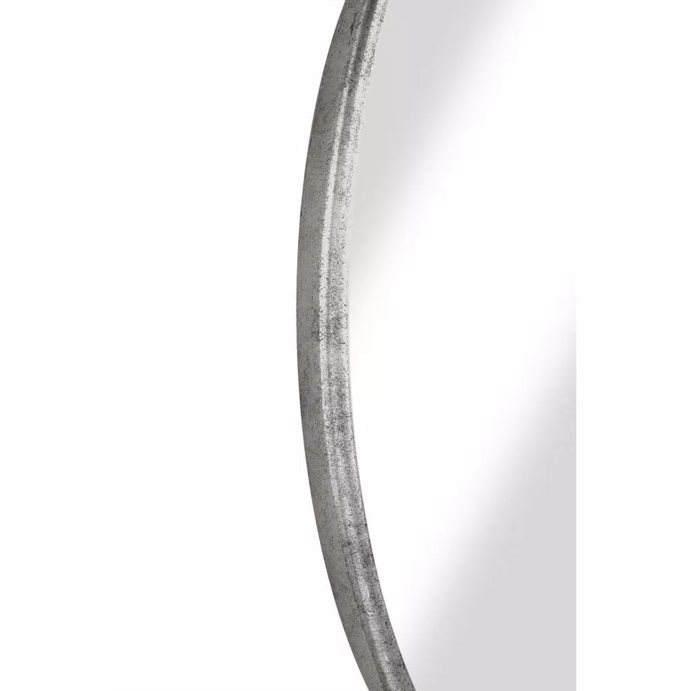Martin Svensson Home Contemporary Round Pewter Metal Frame Accent Mirror, 36 in. x 36 in.