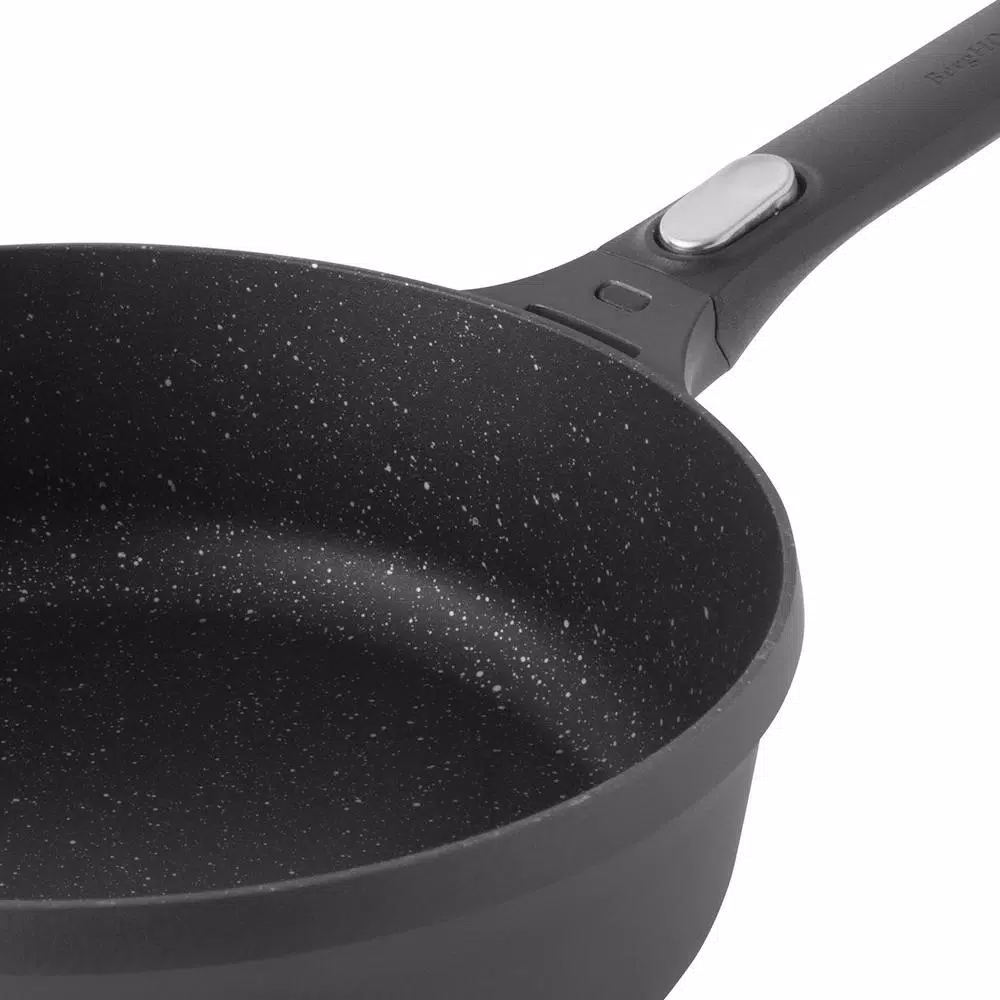BergHOFF GEM 4.6 qt. Cast Aluminum Nonstick Saute Pan with Glass Lid, Black