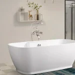 Vanity Art 40 in. Freestanding Single-Handle Claw Foot Tub Faucet with Hand Shower, Brushed Nickel thumbnail 4