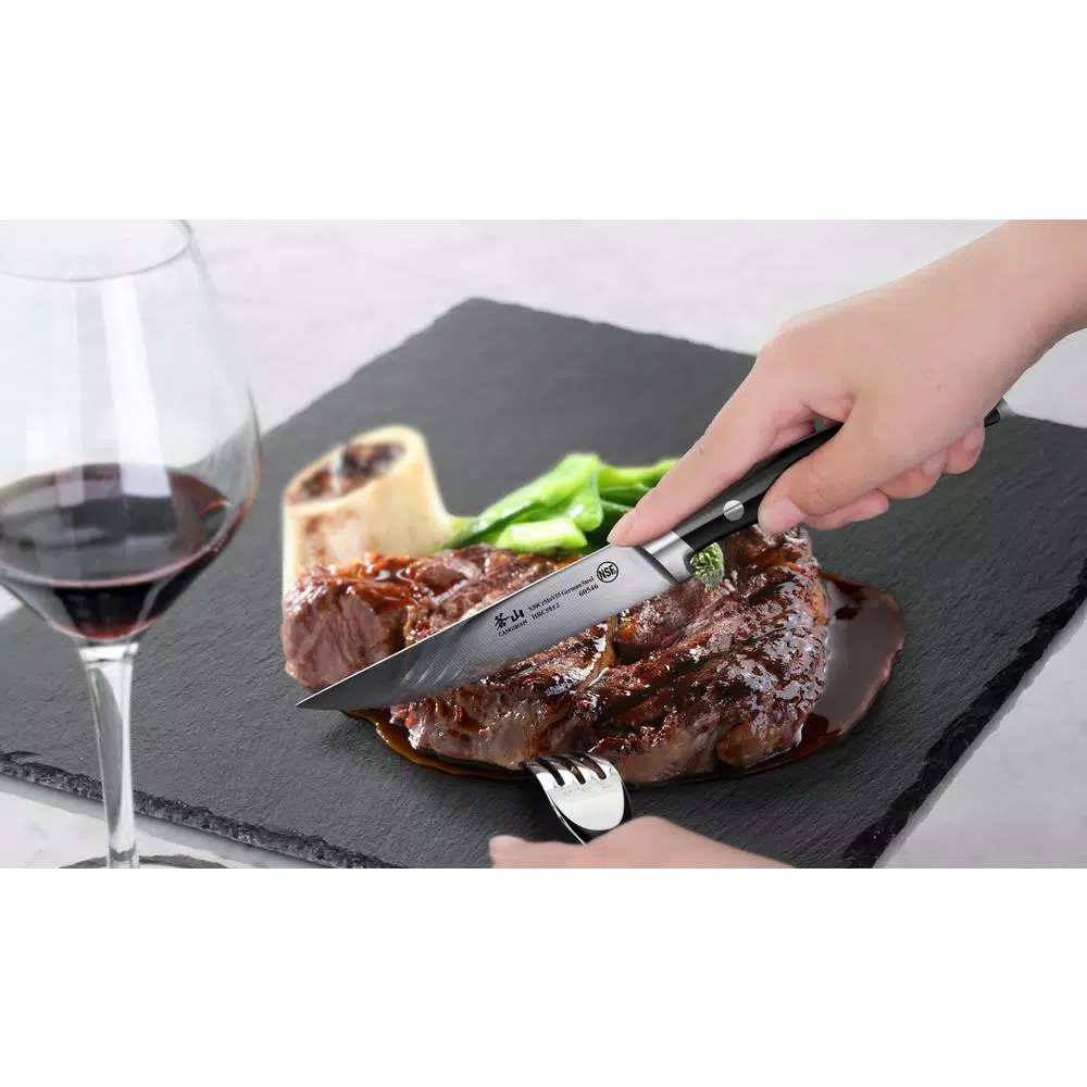 Cangshan S Series 5 in. German Steel Forged Serrated Steak Knife Set, 4-Piece