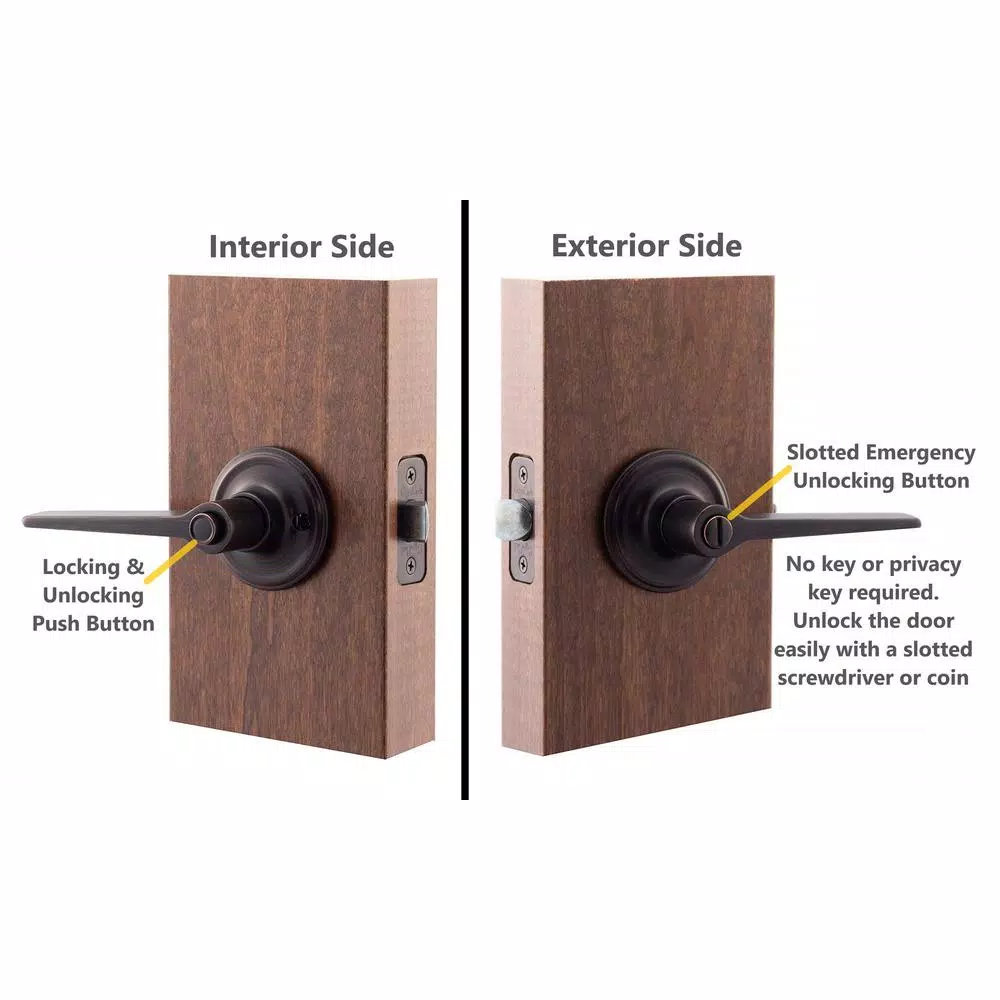Copper Creek Zane Contemporary Tuscan Bronze Privacy Lever for Bedroom and Bathroom