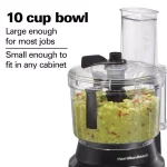 Hamilton Beach 450-Watt 10-Cup Food Processor with Built-in Bowl Scraper, Black and Stainless Steel thumbnail 7