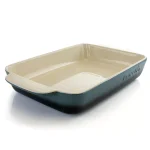 Crock-Pot Artisan 4 Qt. Blue Stoneware Rectangular Bake Pan thumbnail 1