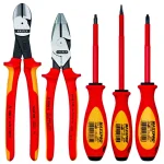 KNIPEX 5-Piece 1,000-Volt Insulated Pliers and Screwdriver Tool Set thumbnail 1