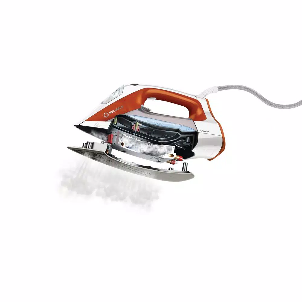 RELIABLE Velocity 160IR 1-Temp Home Steam Iron, 1800W, White & Orange