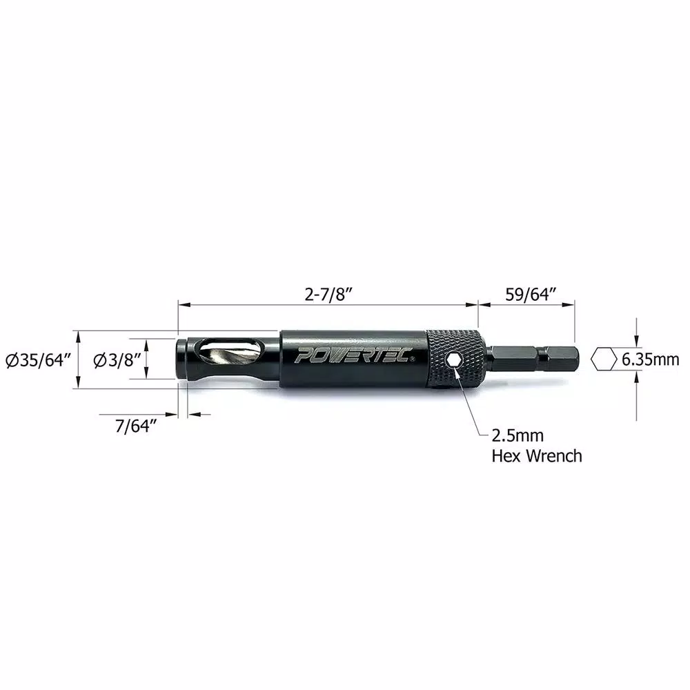 POWERTEC 1/4 in. Self-Centering Steel Drill Bit with 1/4 in. Hex Shank