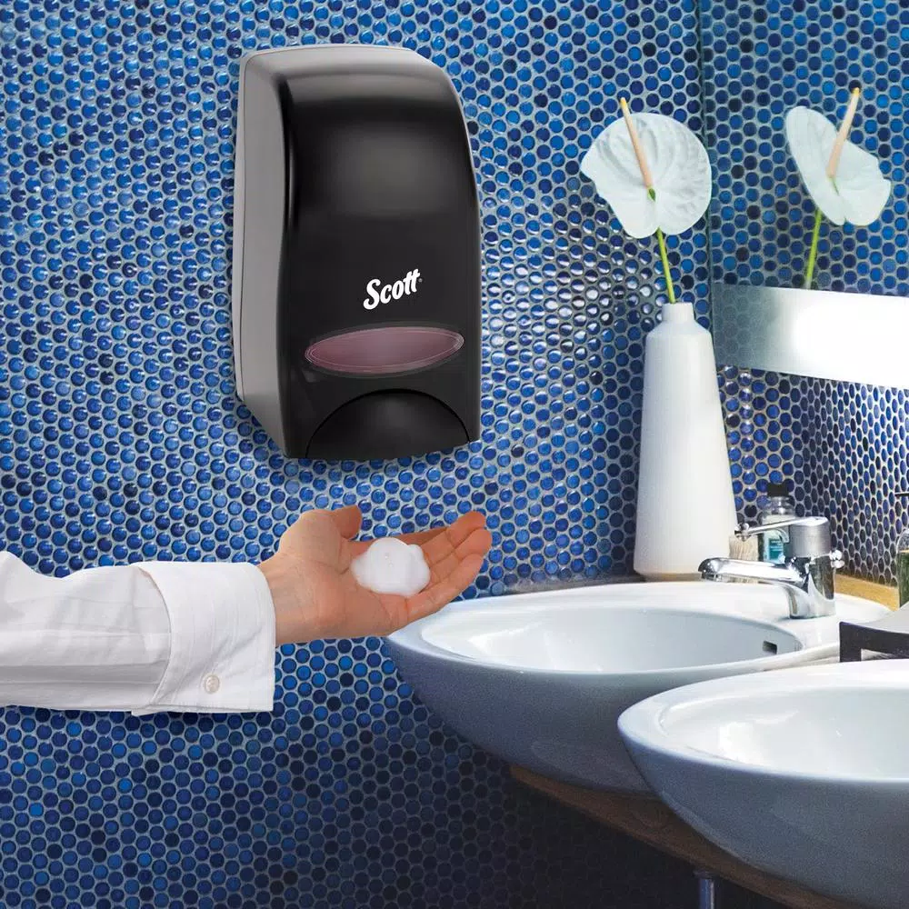 Scott 1000 ml Black Essential Manual Liquid Skin Care Dispenser