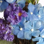 National Tree Company 32 in. Blue Hydrangea Flower Wreath with Green Leaves, Cottage Style thumbnail 3