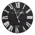 Stratton Home Decor 24 in. Vincent Black and White Wood Wall Clock thumbnail 1