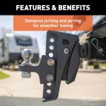 CURT Rebellion XD Adjustable Cushion Hitch Ball Mount with ShockDrop Technology thumbnail 4