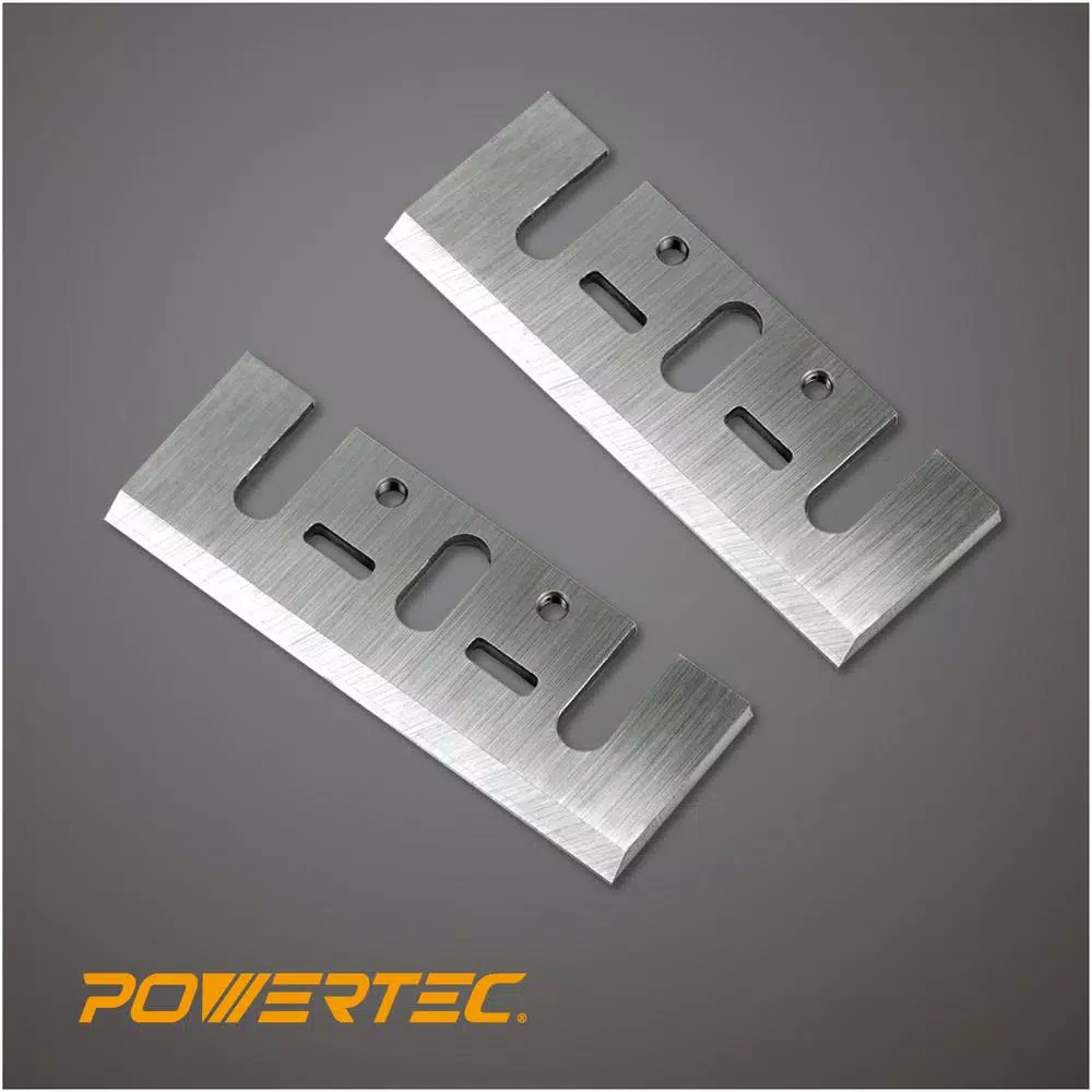 POWERTEC 3-1/4 in. HSS Planer Blades for DeWalt DW6655, DW677, DW678, DW680K (Set of 2)