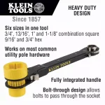 Klein Tools Heavy-Duty 6-in-1 Ratcheting Lineman's Wrench thumbnail 2