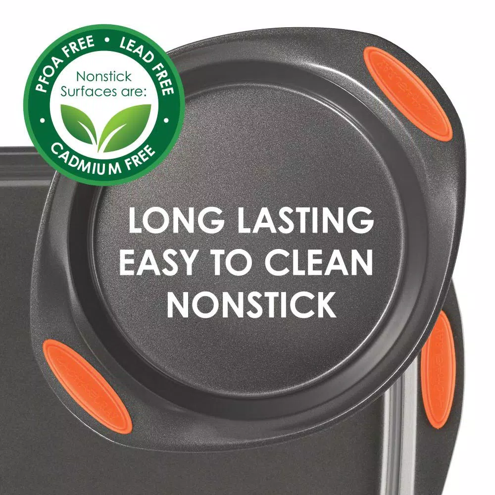 Rachael Ray Nonstick 9 x 13 in. Covered Cake Pan with Snap-On Lid, Carbon Steel