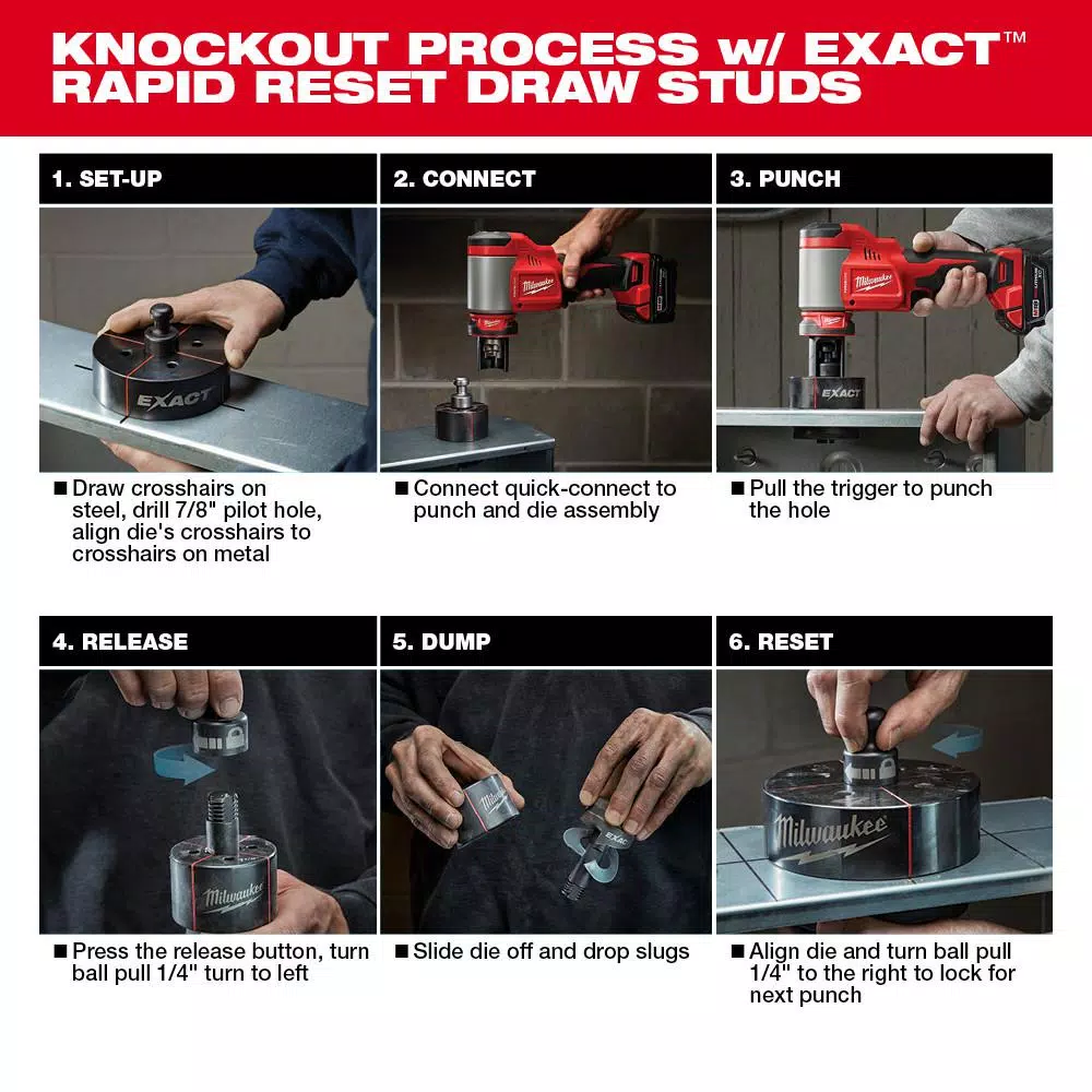 Milwaukee M18 FORCE LOGIC 10 Ton Knockout Tool Kit with Bonus Impact Driver and Step Bits
