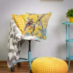 LR Home Scenic Yellow Floral Birds Throw Pillow - 20 x 20 in. Cotton Square Accent Pillow thumbnail 10