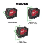 Milwaukee Green Cross Line and Plumb Points Rechargeable Laser Level, 100 ft. Range thumbnail 8