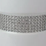 Unbranded White Ceramic Toilet Brush Holder with Sequin Accents and Stainless Steel Handle thumbnail 3