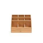Mind Reader 9-Compartment Square Bamboo Condiment Organizer thumbnail 1