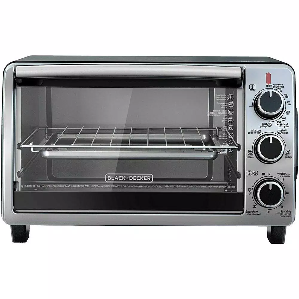 BLACK+DECKER 6-Slice Convection Toaster Oven with Bake, Broil, and Toast Functions - Black
