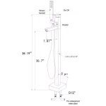 AKDY Freestanding Floor Mount Roman Tub Faucet with Hand Shower, Chrome thumbnail 7