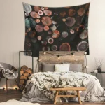 RoomMates Log Large Wall Tapestry - Brown Modern Polyester Wall Hanging thumbnail 3