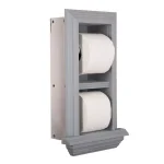 Unbranded Newton Recessed Toilet Paper Holder with Ledge Frame, Solid Pine, Gray thumbnail 2