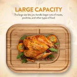 Unbranded Bambsi Bamboo Meat Carving Board with Pyramid Design and Juice Groove, Reversible Large Cutting Board thumbnail 5