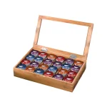 Creative Home Natural Bamboo Single Serve Coffee Pod Holder with Acrylic Cover, Holds 24 Pods thumbnail 1