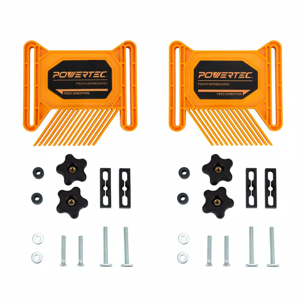 POWERTEC Dual Universal Featherboards for Table Saws, Band Saws, and Router Tables (2-Pack)