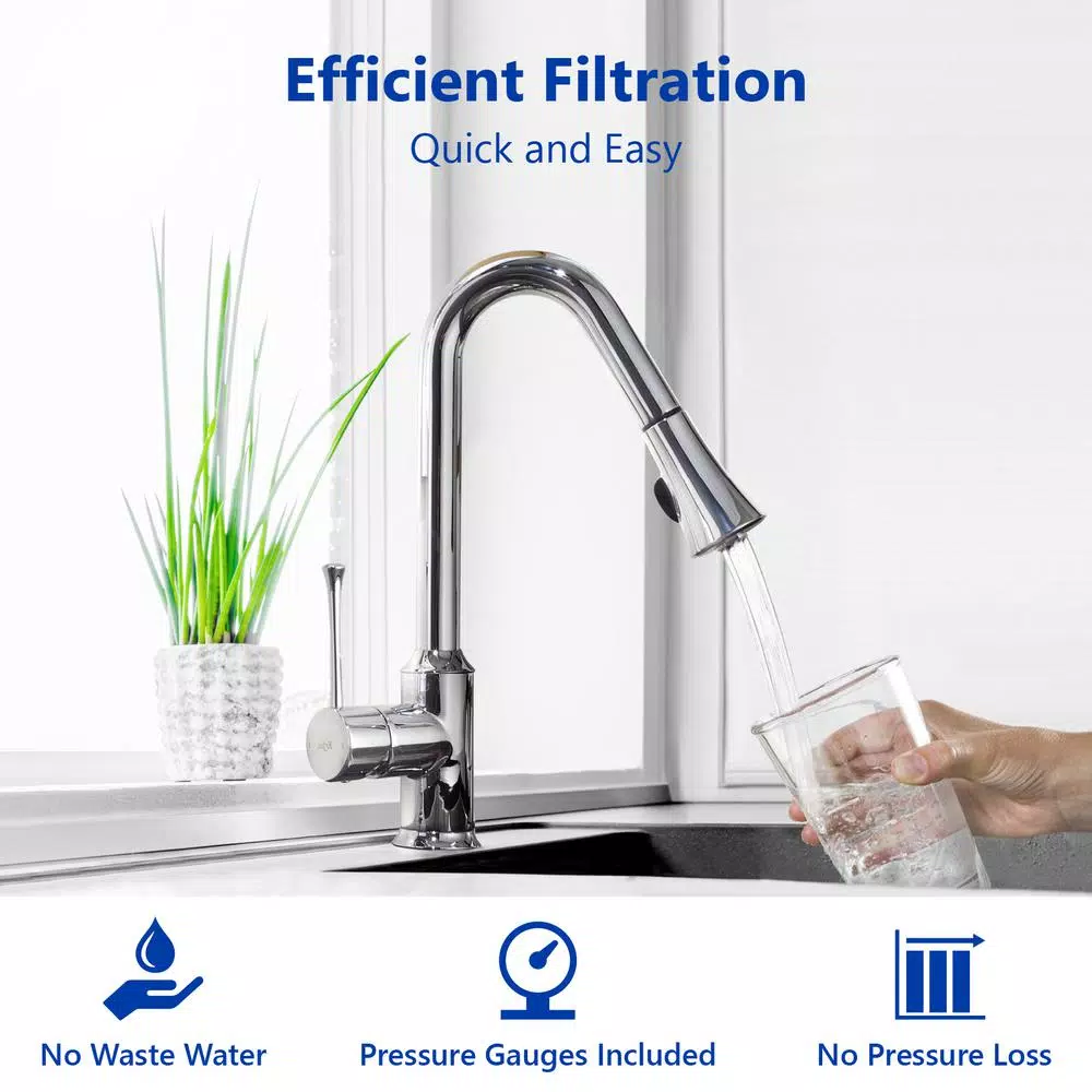 Express Water 1-Stage Whole House Sediment Water Filtration System with Pressure Gauge