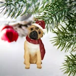 Design Toscano Pug Holiday Dog Ornament Sculpture, Hand Painted Resin thumbnail 2