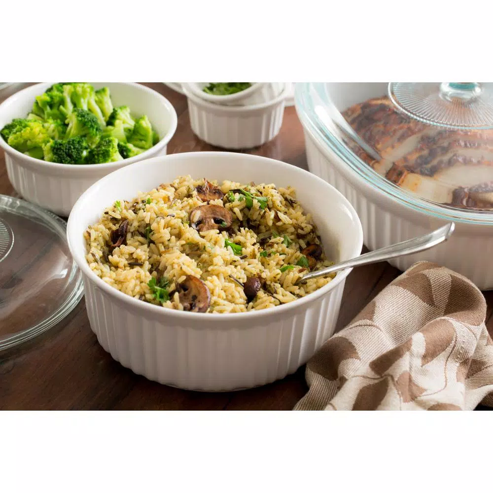 Corningware French White 10-Piece Ceramic Bakeware Set with Lids