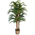 Vintage Home 5 ft. Realistic Silk Palm Tree with Wicker Basket Planter thumbnail 1