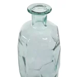 LITTON LANE Extra Large 29" Geometric Soda Lime Glass Flower Vase, Clear with Aquamarine Hue thumbnail 5