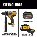 DEWALT 20V MAX Brushless 1/2 in. Hammer Drill/Driver Kit with FLEXVOLT ADVANTAGE & 6.0 Ah Battery thumbnail 2