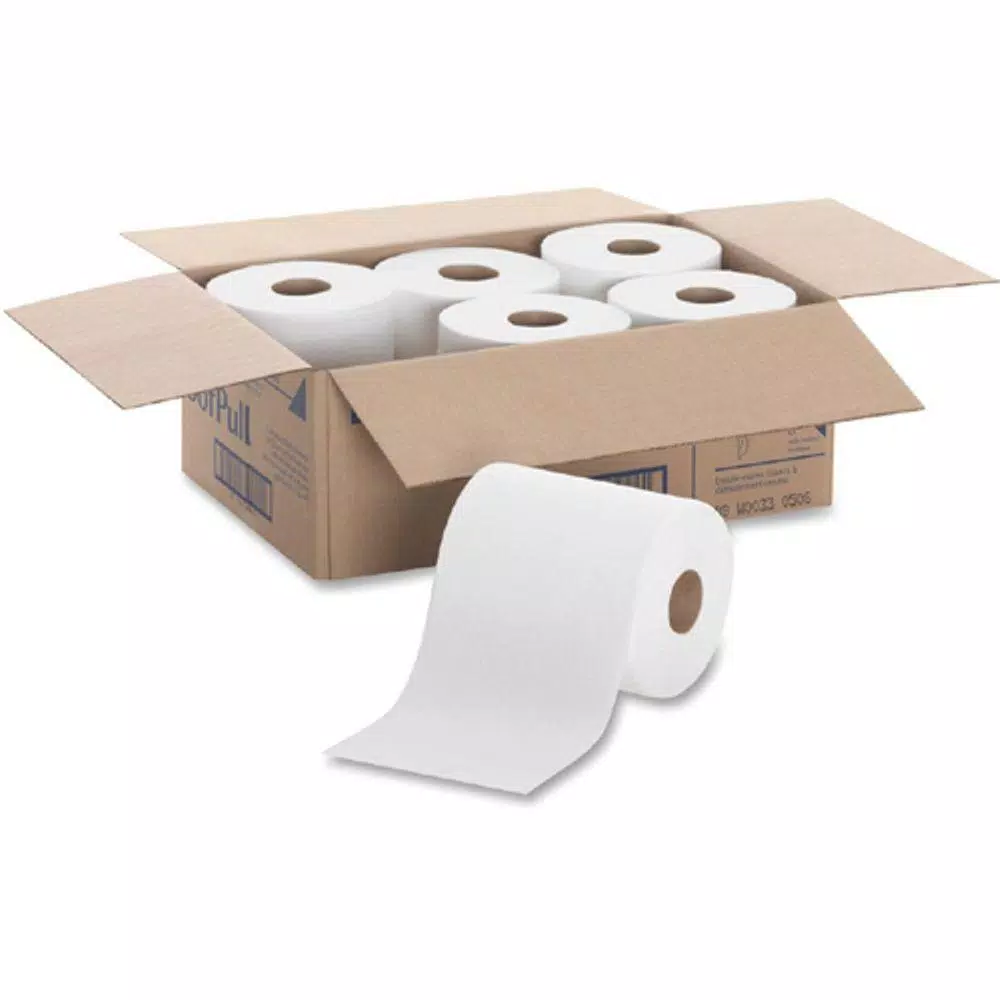 Georgia-Pacific SofPull White Premium 1-Ply Center Pull Paper Towels, 350 Sheets per Roll, 6 Rolls per Carton