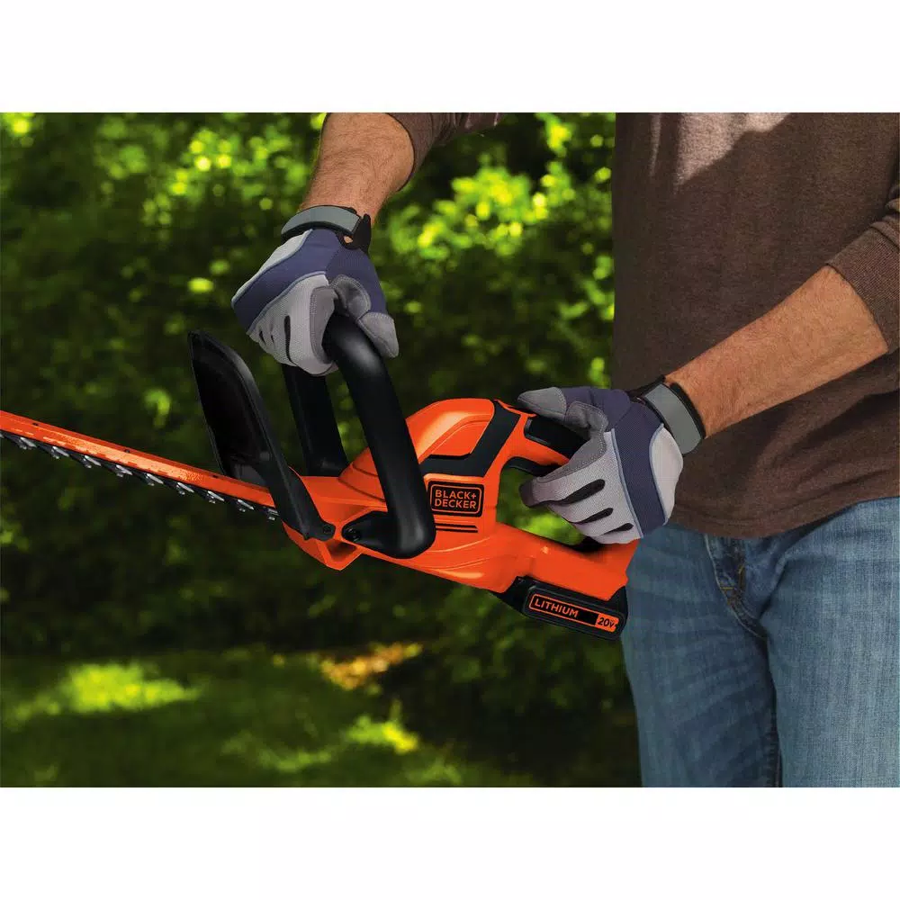 BLACK+DECKER 20V MAX Cordless Hedge Trimmer, 22 in. Blade with 1.5 Ah Battery and Charger