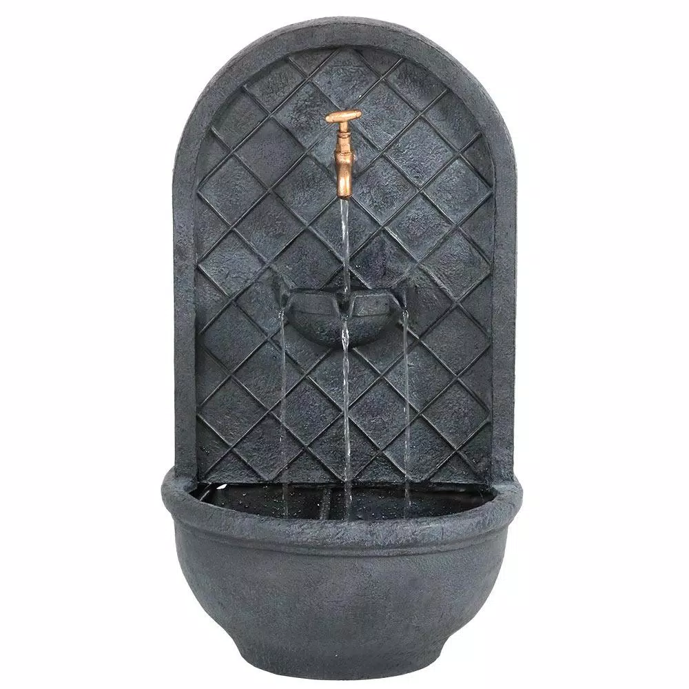 Sunnydaze Decor Messina Resin Lead Solar Outdoor Wall Fountain with Dual Pump Options