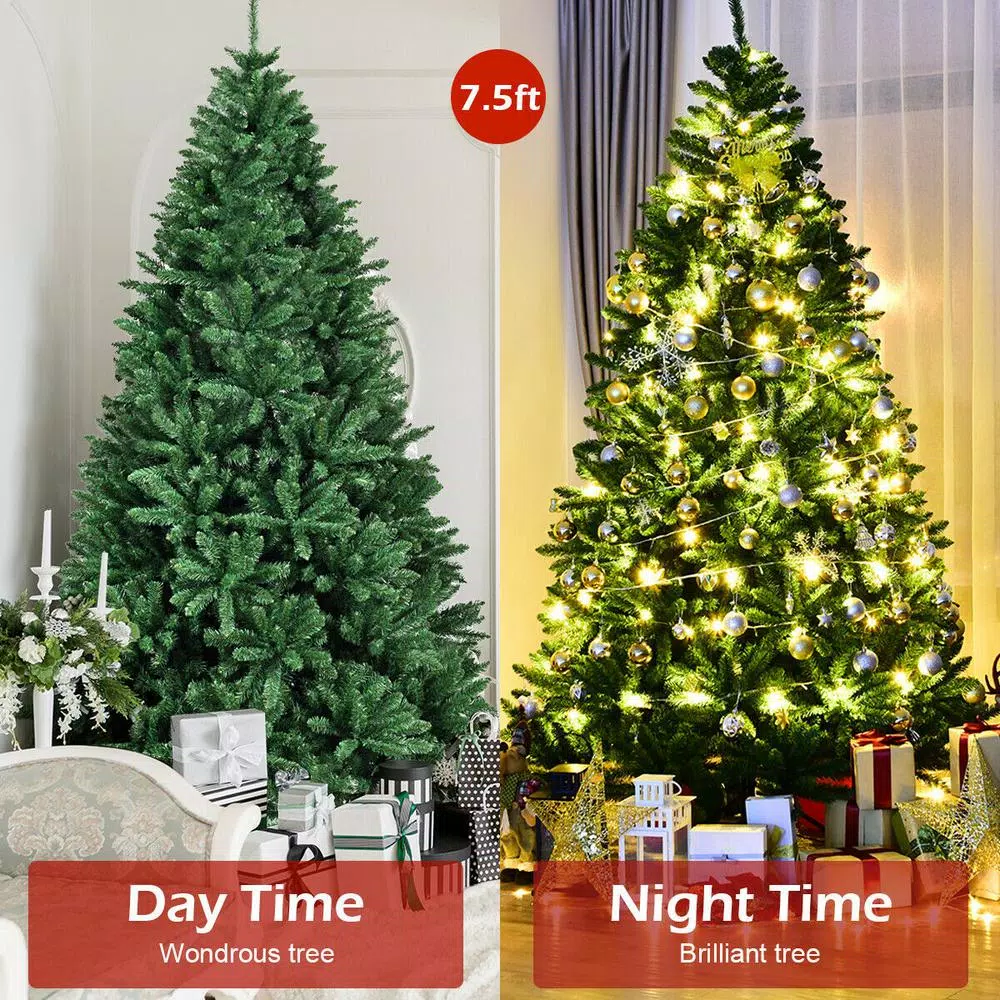 Costway 7.5 ft. Unlit Douglas Fir Artificial Christmas Tree with 2254 Tips