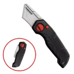 Husky Folding Utility Knife with Die-Cast Aluminum Handle and Carbon Steel Blades thumbnail 1