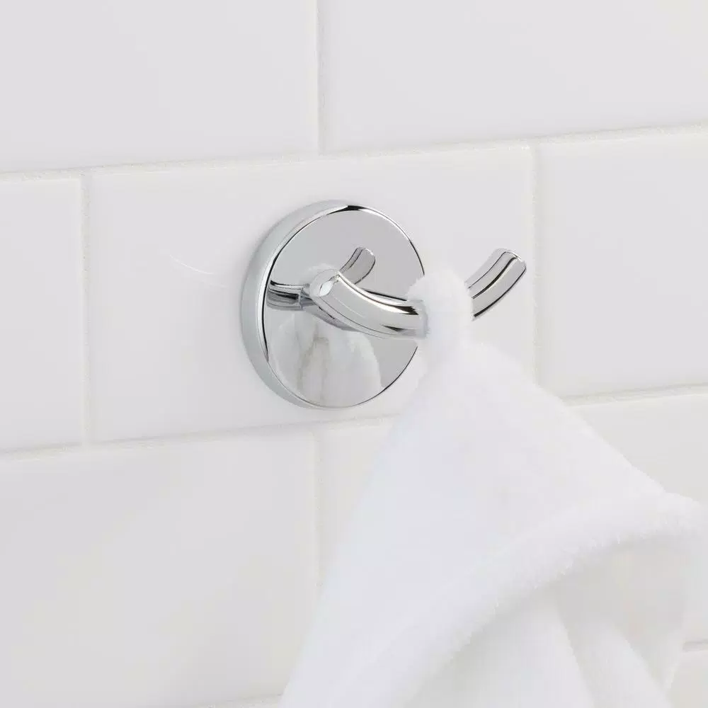 Glacier Bay Dorset Double Robe Hook, Chrome Finish
