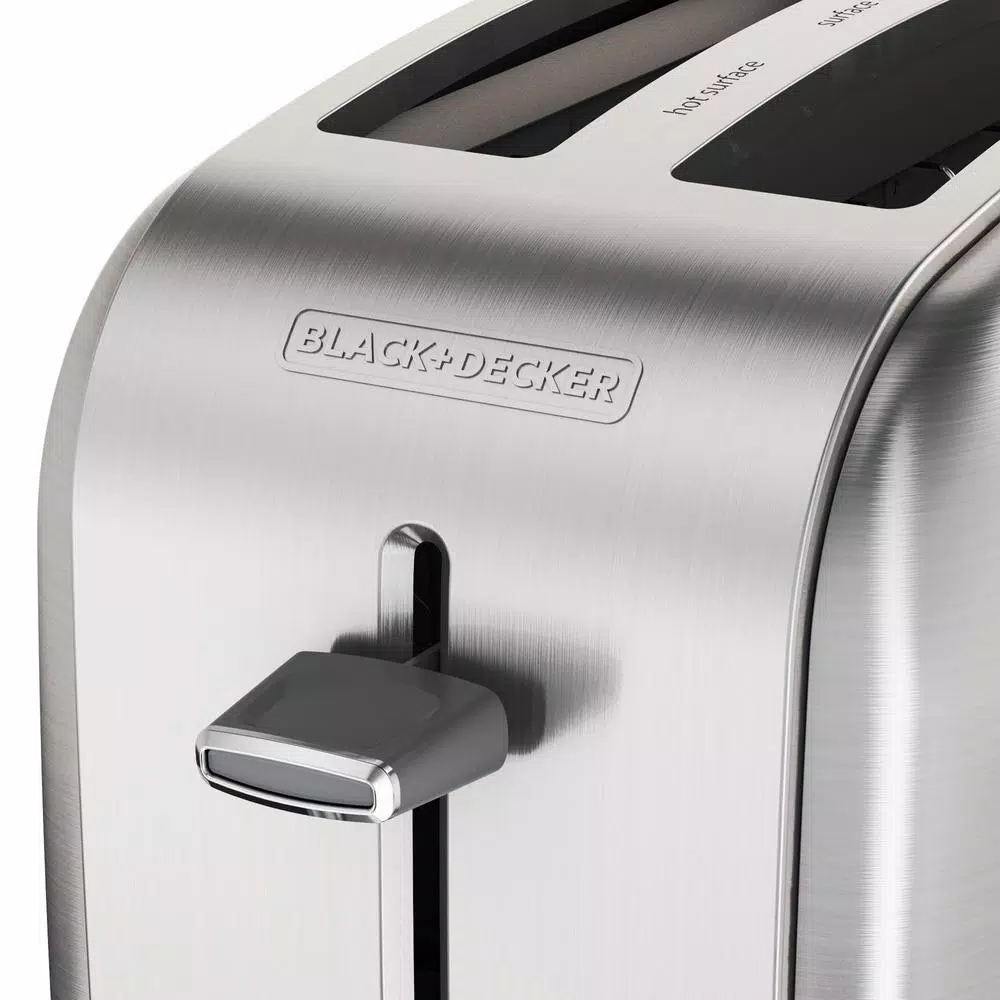 BLACK+DECKER 2-Slice Wide Slot Toaster, Black and Stainless Steel