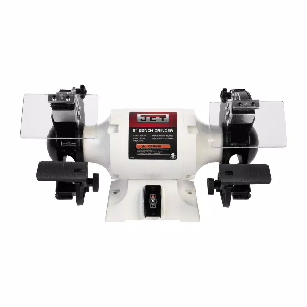 Jet JWBG-8 8 in. 1/2 HP 115-Volt Slow Speed Bench Grinder for Woodworking