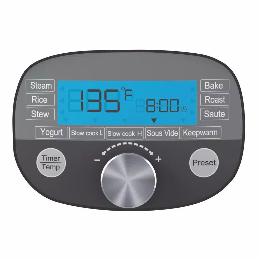 Elite 6.5 Qt. Stainless Steel Electric Multi-Cooker with Non-Stick Aluminum Pot and LCD Display
