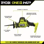 RYOBI ONE+ HP 18V Brushless Compact 2-Tool Combo Kit: One-Handed Reciprocating Saw & Cut-Off Tool thumbnail 3