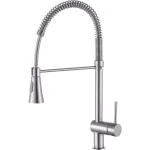 ANZZI Carriage Single Handle Kitchen Faucet, Brushed Nickel, Modern Deck Mount thumbnail 1