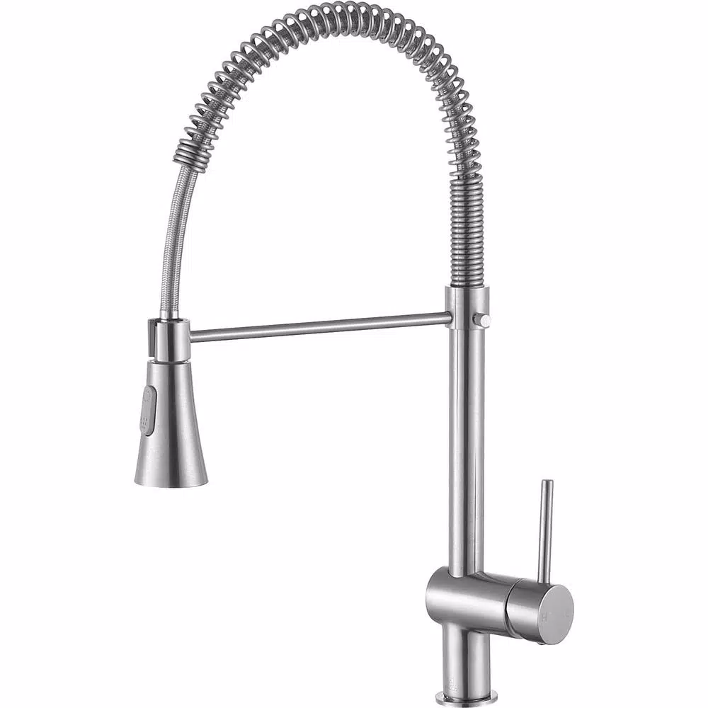 ANZZI Carriage Single Handle Kitchen Faucet, Brushed Nickel, Modern Deck Mount