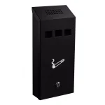 Alpine Industries Black Stainless Steel Wall-Mounted Cigarette Disposal Station thumbnail 1